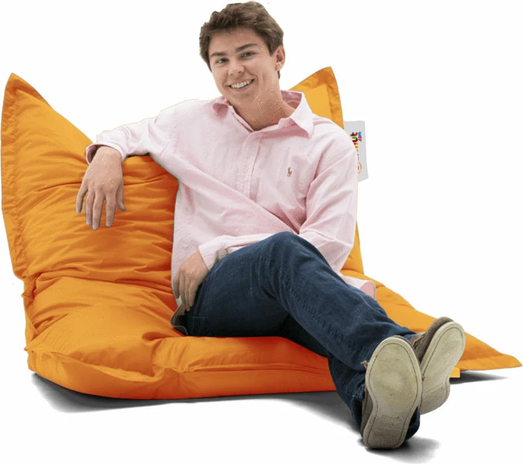 Puf kopshti Atelier del Sofa, jastëk pouf, 100x100, portokalli