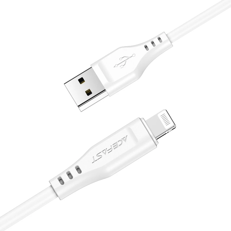 Kabllo Acefast C3-02, USB në Lightning, 1.2m, 2.4A, e zezë