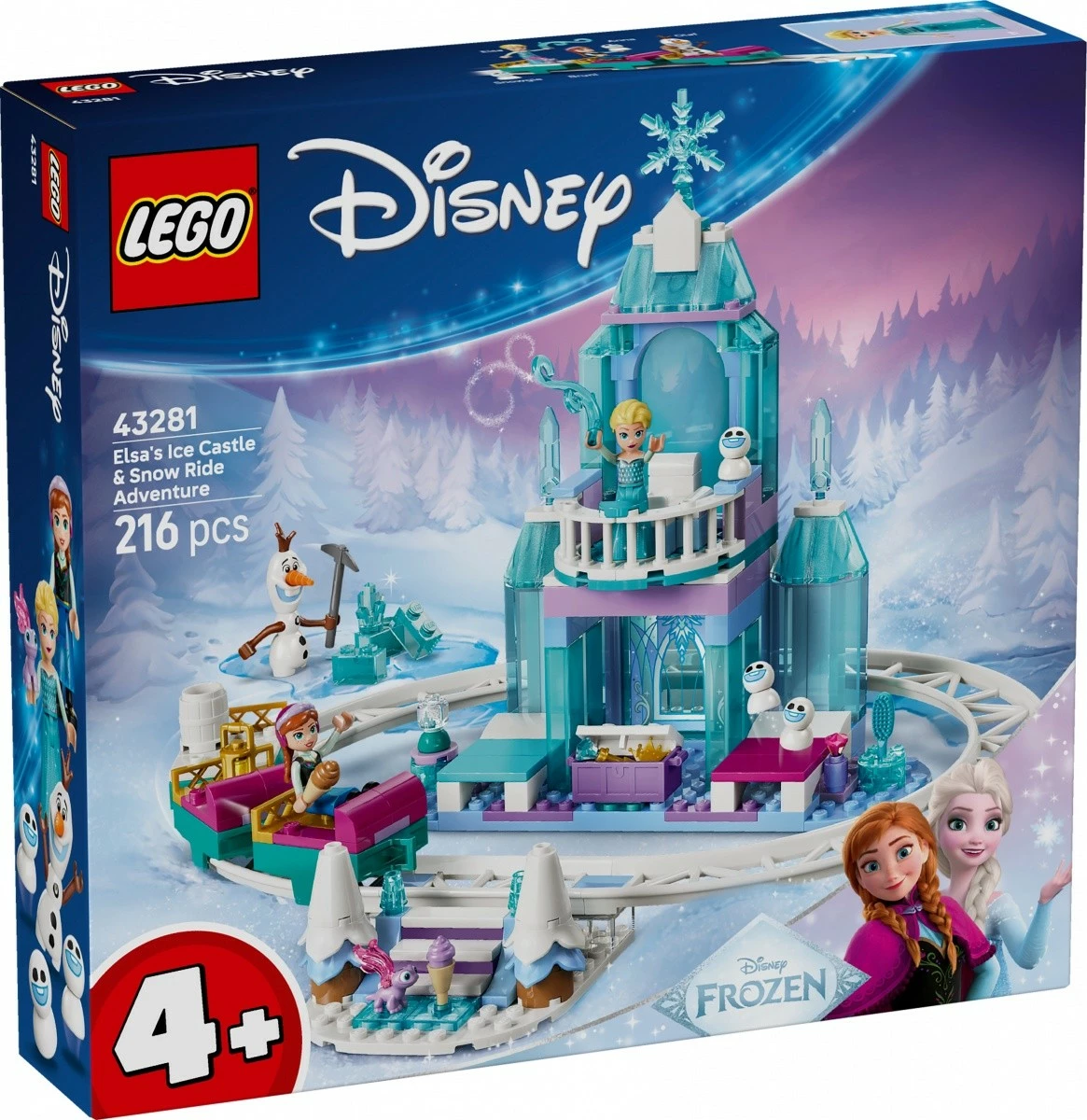 Set LEGO Disney Frozen 43281 Elsa Ice Castle & Snowy Ride, 216 pjesë, mosha 4+