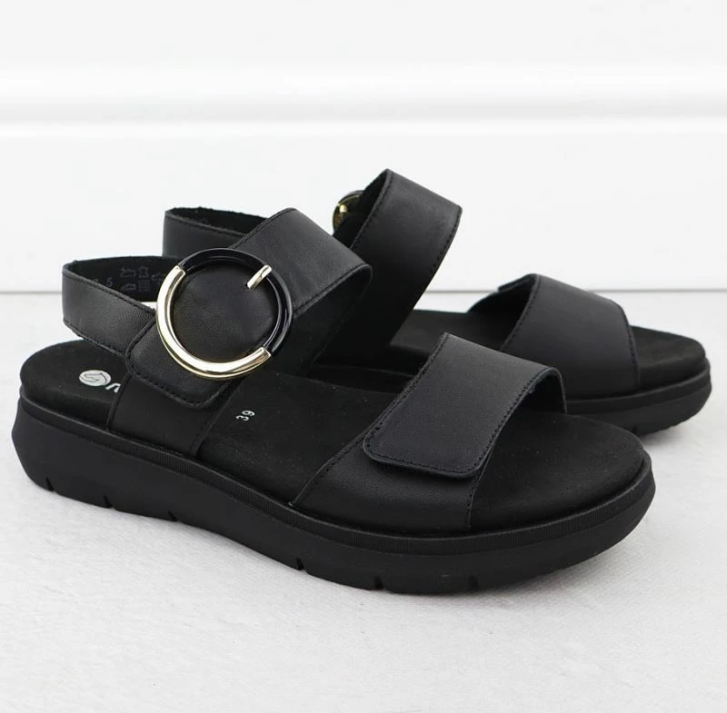 Sandale me platformë për femra Remonte D2K50-00, të zeza