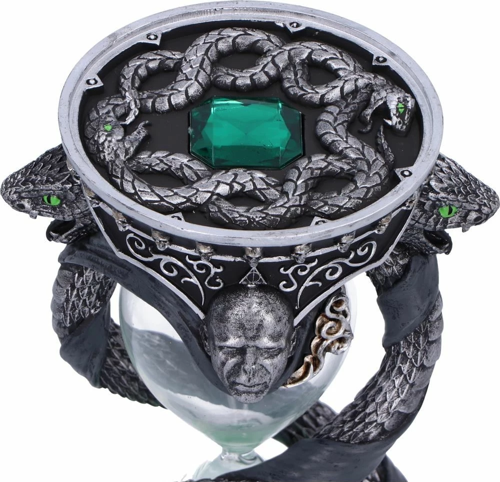 Orë rëre NEMESIS NOW Harry Potter Lord Voldemort 18 cm, rrëshirë & xham, e pikturuar me dorë, zezë/gjelbër, në kuti dhuratë