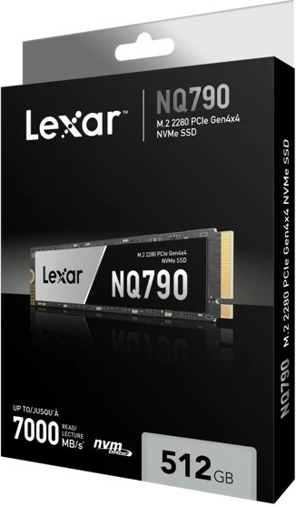 SSD NVMe M.2, Lexar, NQ790 LNQ790X512G-RNNNG, 512GB, PCIe 4.0 x4 2280, 6400/2900MB/s