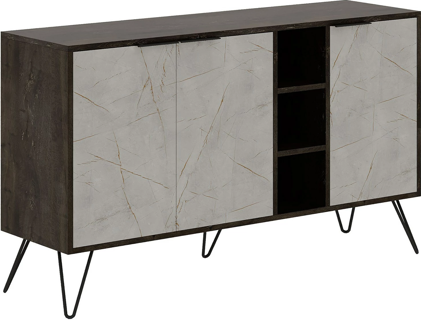 Konsol Skye Decor, ngjyrë kafe e errët, Lagina