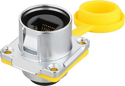 Lidhës industrial GoodConnections S1, kuplung RJ45 M24, IP65/IP67, i verdhë