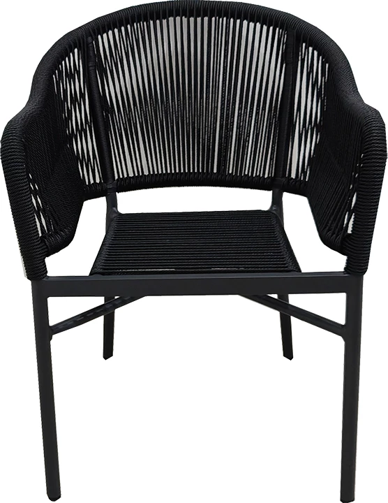 Karrige alumini Legana e grumbullueshme, kornizë antracit-rattan, 56x66x82cm