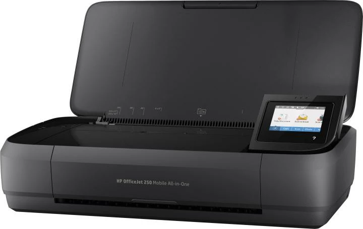 Printer multifunksional HP OfficeJet 250 Mobile CZ992A#BHC, inkjet, AIO portativ me bateri, Wi‑Fi Direct, 6.5–8 ppm