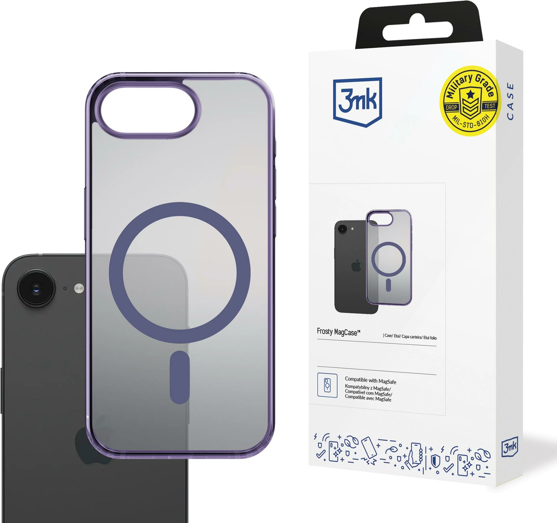 Mbështjellës 3mk Frosty MagCase për Apple iPhone 16E, Violet