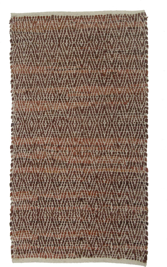 Qilim Rombo për korridor, lëkurë, ngjyrë kafe-bezhë, 70x150cm