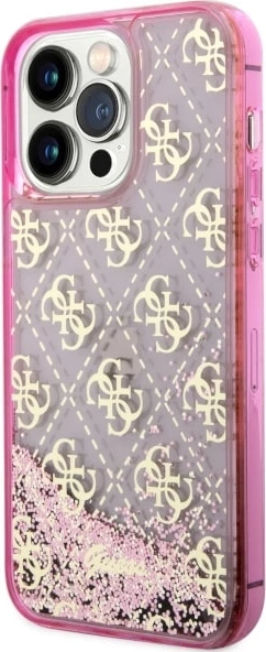 Mbështjellës Guess GUHCP14LLC4PSGP për iPhone 14 Pro 6.1", Liquid Glitter 4G, Rozë