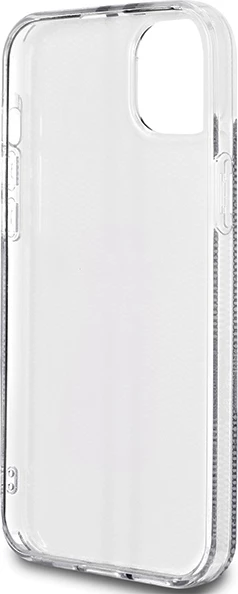 Mbështjellës Guess IML 4G Gold Stripe për iPhone 15 Plus / 14 Plus, i zi