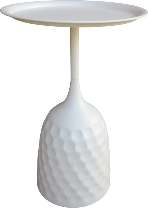 Tavolinë anësore Waini, metal, ngjyrë krem, D39x60cm