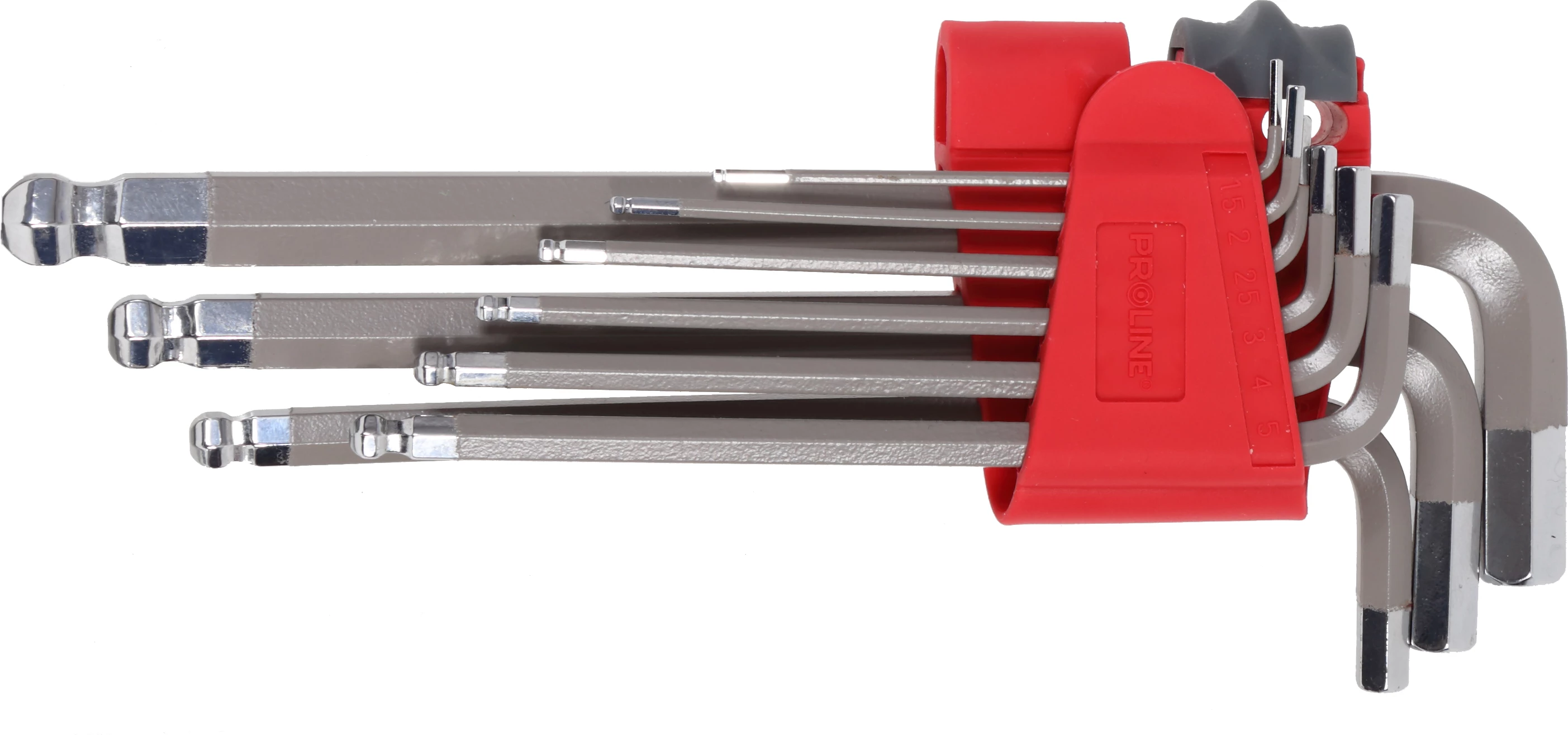 Set çelësa imbus PROLINE 48330 1.5-10 mm, 9 copë, S2, me majë topi