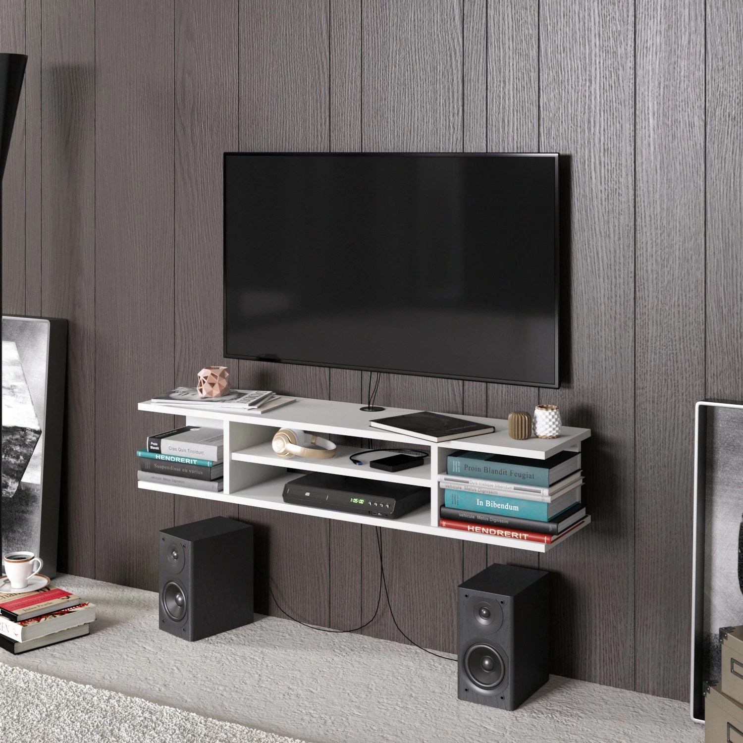 Komodë TV Skye Decor, Pivot, e bardhë