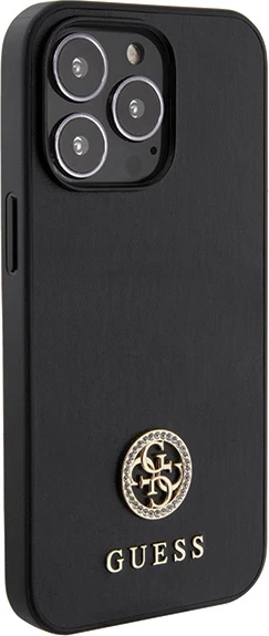 Mbështjellës Guess 4G Strass Metal Logo për iPhone 13 Pro 6.1", i zi