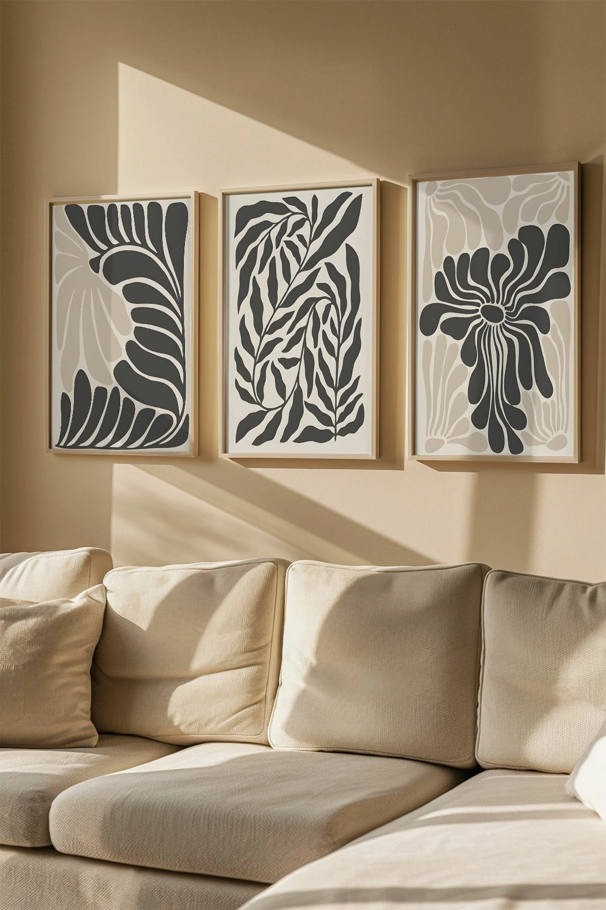Set pikturash dekorative me kornizë (3 copë), Wallity, Artvmodel32-Ahsap