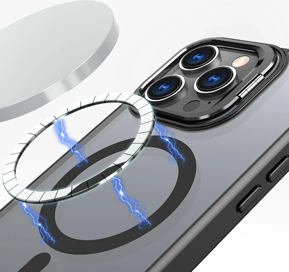 Mbështjellës Tech-Protect MagStand për iPhone 16 Pro, MagSafe, gjysmë-transparent