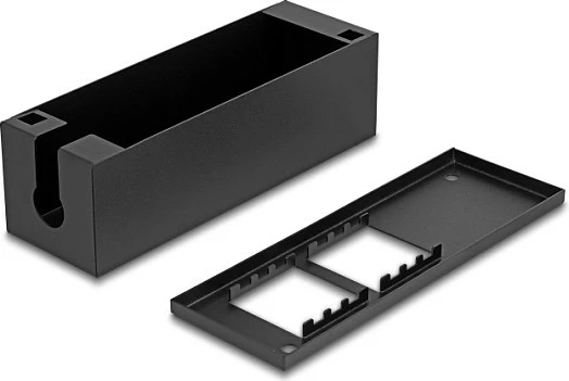 Kuti lidhëse DeLOCK Easy 45, mbajtës modulash për mur/tavolinë, 4 porta (22.5×45 mm) / 2 porta (45×45 mm), metal, e zezë