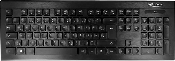 Tastierë DeLOCK Water-Drop, 2.4 GHz pa kabllo, Full-size QWERTZ me numpad, e zezë