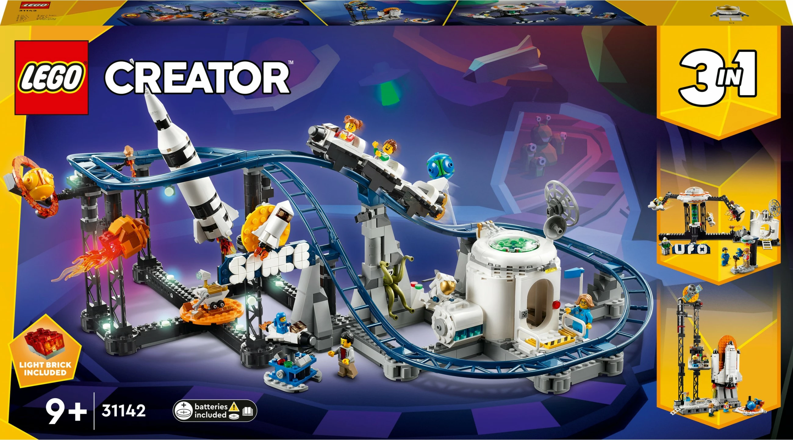 Set ndërtimi LEGO Space Roller Coaster, 9 vjeç+, 874 pjesë, Plastikë