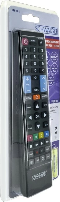 Telekomandë Schwaiger UFB100U533, për TV, me butona shtypës, e zezë