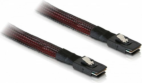Kabllo SAS DeLOCK SFF-8087 në SFF-8087, 0.1 m, mashkull/mashkull, zi/kuqe
