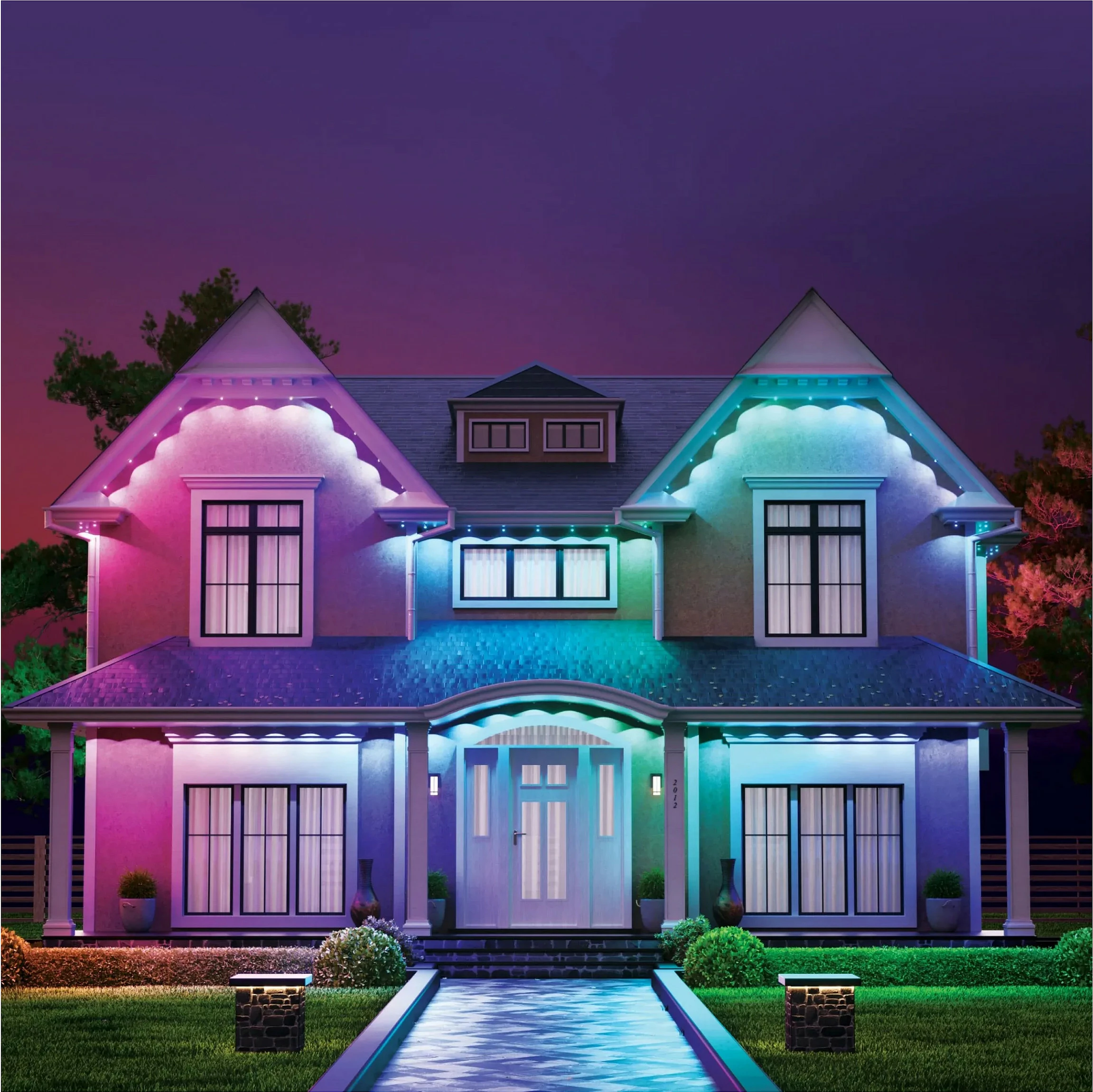 Shirit LED smart Nanoleaf Outdoor Lights Starter Pack 15 m, multicolor, Wi‑Fi/Bluetooth, për brenda/jashtë, i bardhë