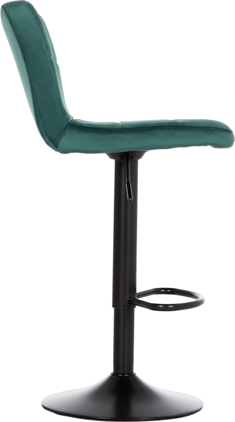 Karrige për bar rrotulluese DIANA, kadife jeshile cypress, metal i zi mat, 44x52x109cm, set prej 2 copë