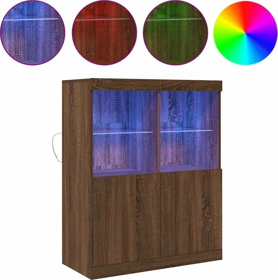 Kabinet vidaXL 81x37x100 cm, 2 dyer, 4 ndarje të hapura, dru kompozit, kafe lis