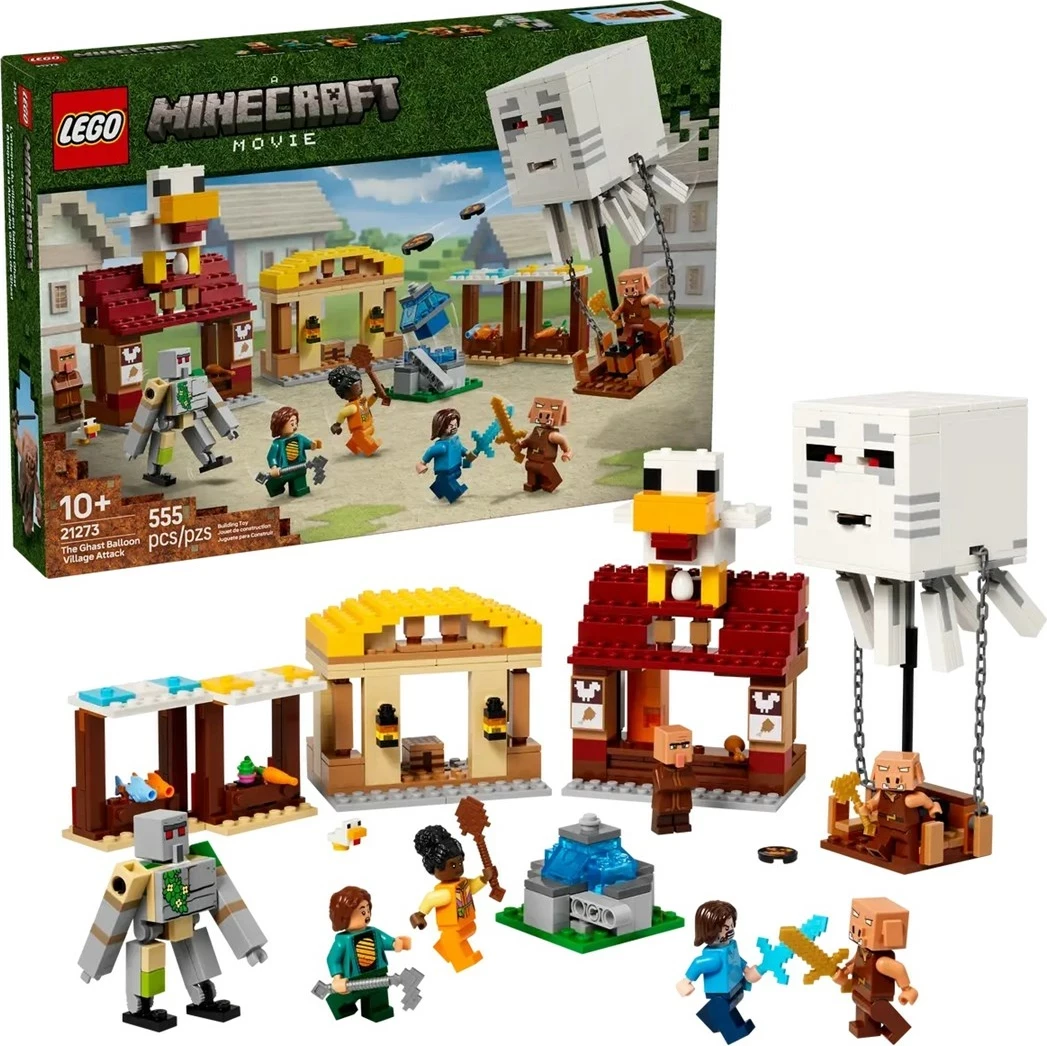 Set LEGO Minecraft 21273, The Ghast Balloon Village Attack