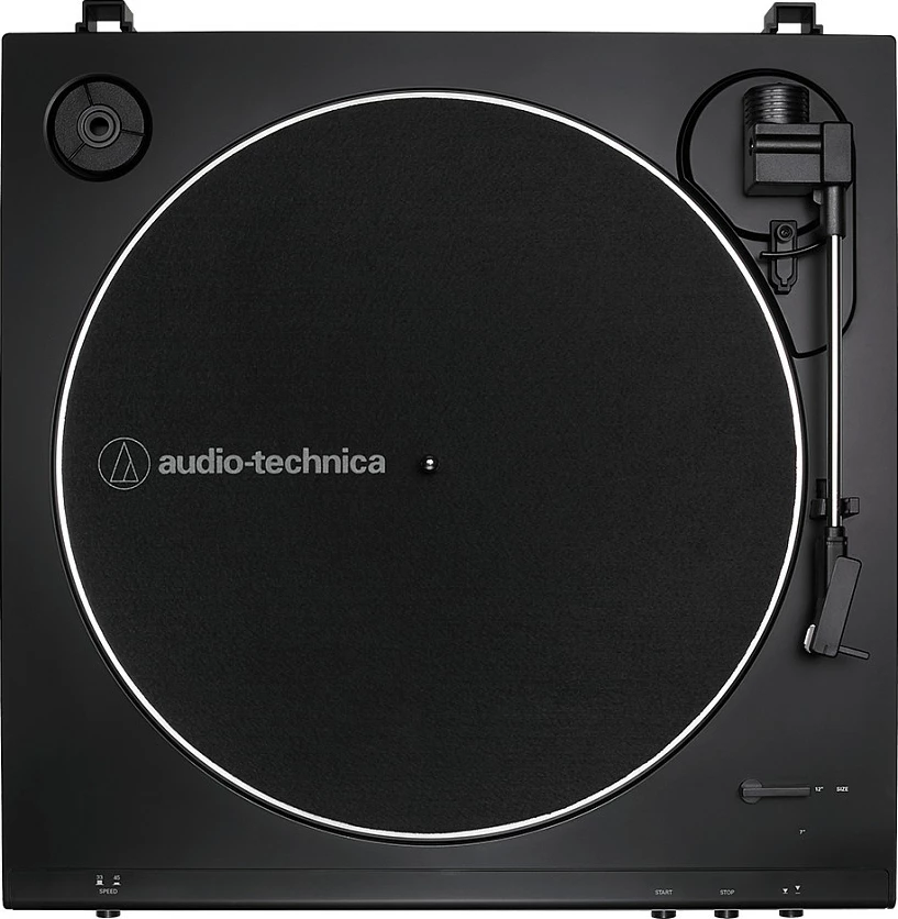 Gramafon audio-technica AT-LP60XBK, automatike, phono preamp, e zezë