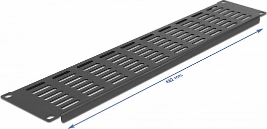 Panel i verbër me ventilim DeLOCK, 19", 2U, i zi