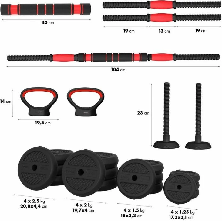 Set peshash 6-në-1 HMS, unisex, të zeza