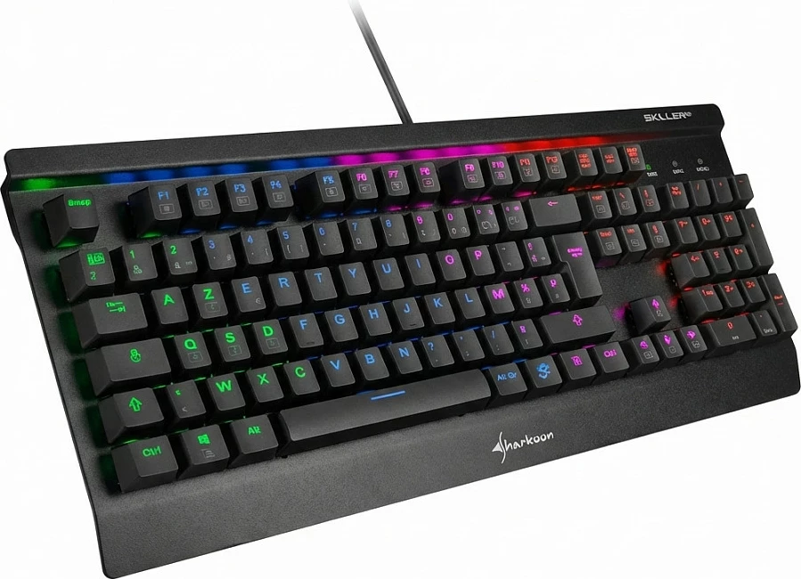 Tastierë mekanike Sharkoon OfficePal KB70W Mech, switch linear, RGB, me kabllo, e zezë