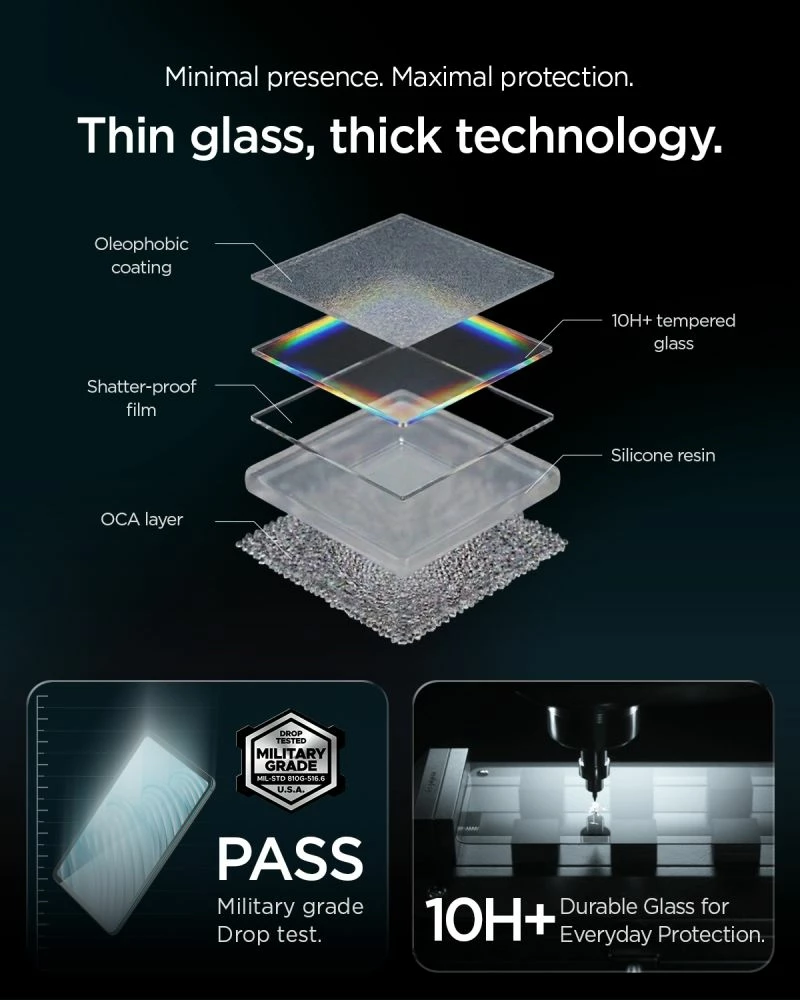 Mbrojtës ekrani xham i kalitur, Spigen ALM Glas.tR T, për iPad 10.9" (2022) / 11" (2025), 10H+, transparent, set me AlignMaster T dhe kit instalimi