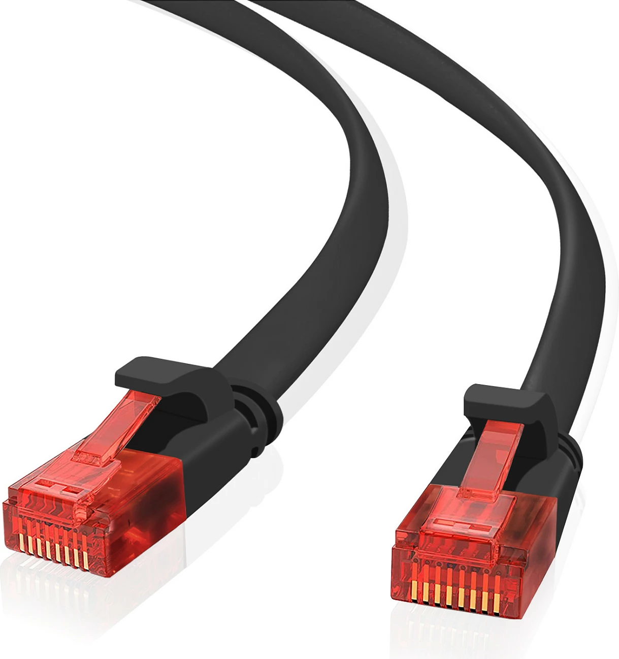 Kabllo rrjeti Helos 263015, Cat6, 20 m, RJ-45, e sheshtë, e zezë