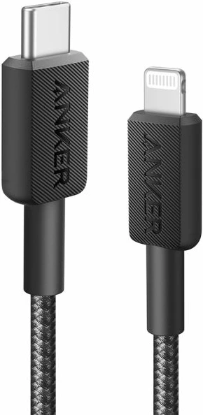 Kabëll USB-C në Lightning ANKER 322 A81B6G11 1.8 m i thurur, i zi