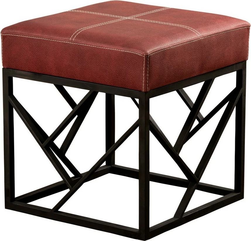 Puf Atelier del Sofa, lëkurë artificiale, ngjyrë e kuqe Claret