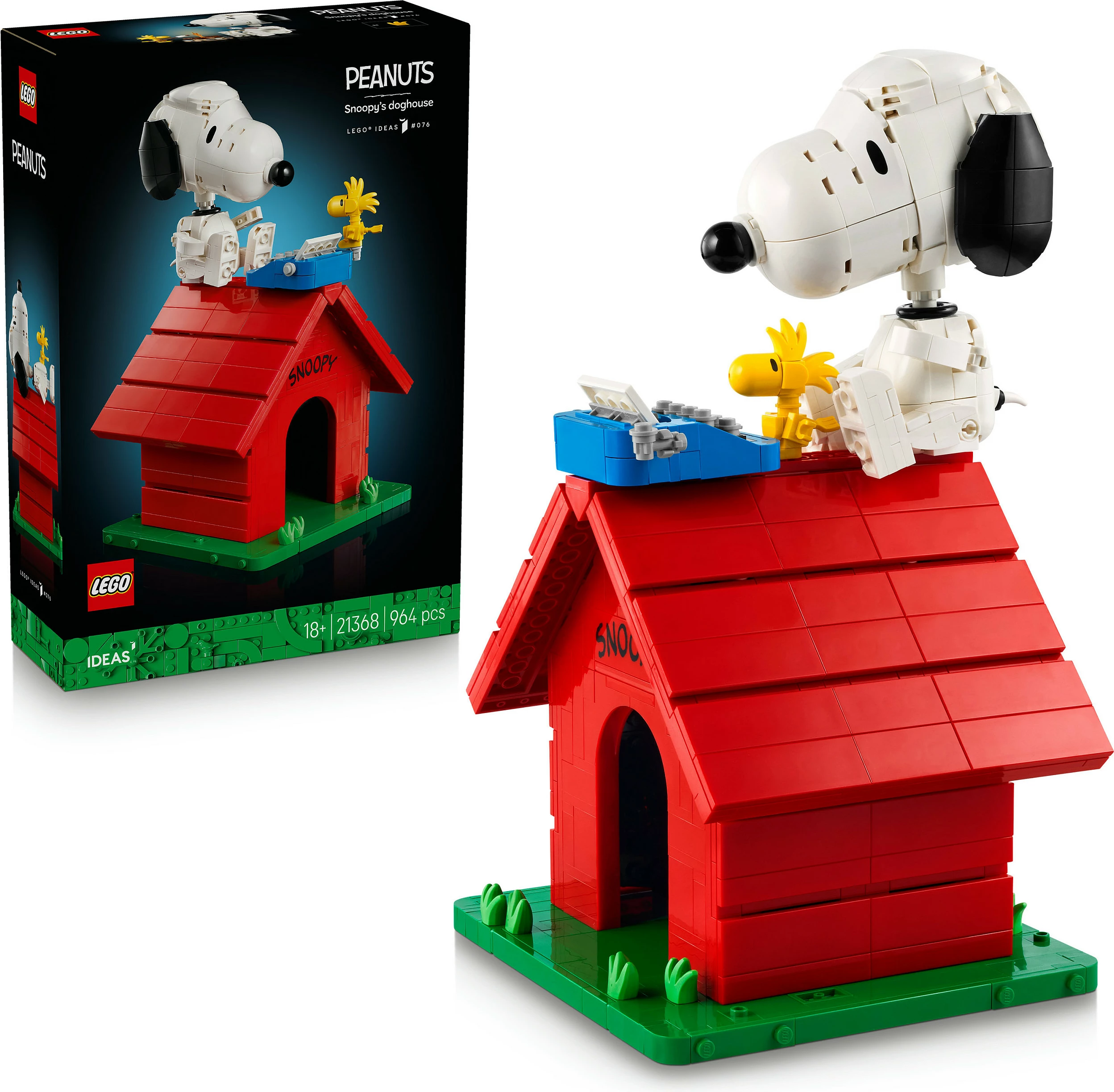 Set ndërtimi LEGO Ideas 21368 Peanuts Shtëpia e qenit e Snoopy, 964 copë, shumëngjyrësh