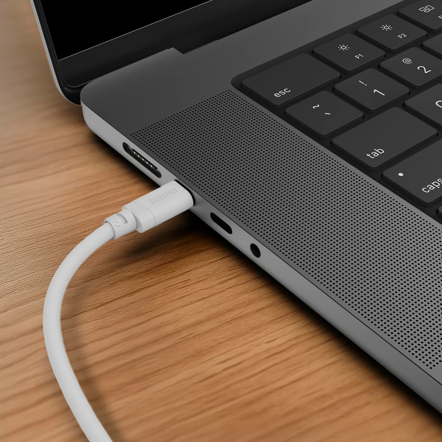 Kabllo karikimi Hama USB-C në USB-C, 2 m, 60W, e bardhë