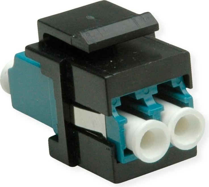 Adapter fibër optike ROLINE 21.17.0057, LC/LC Duplex, OS2 Single-Mode, qeramik, zi/turkez