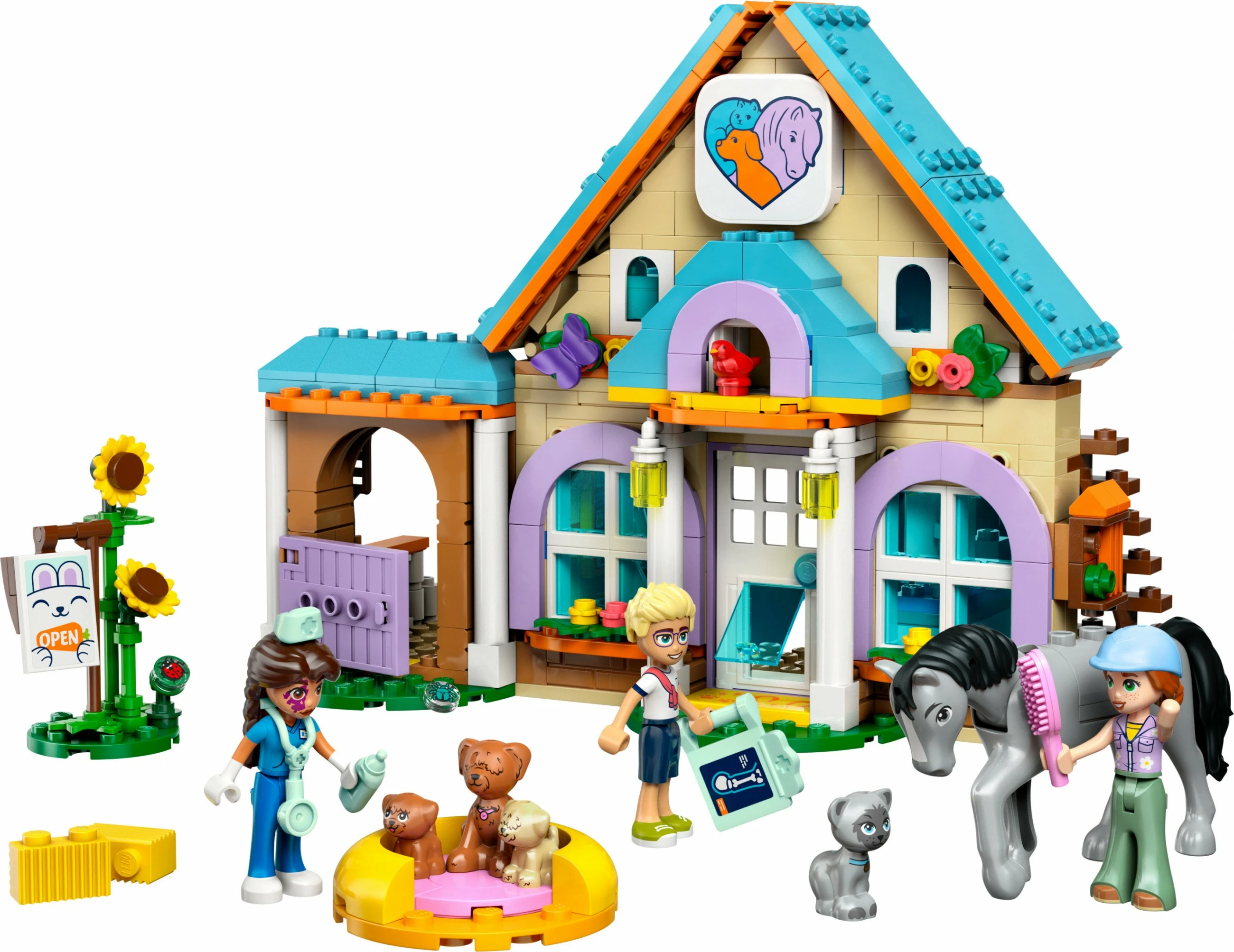 Set ndërtimi LEGO Friends 42651, klinikë veterinare për kuaj dhe kafshë, 428 pjesë, multikolor