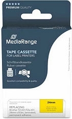 Kasetë shirit etikete MediaRange MRBTZ651, kompatibile Brother TZe-651, 24mm, e verdhë/tekst i zi
