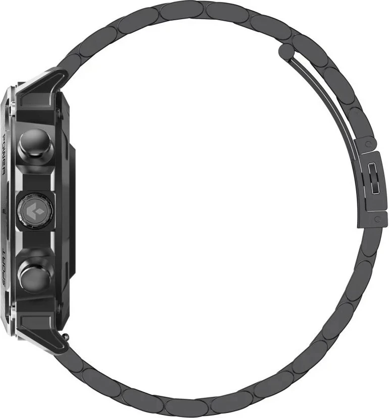 Smartwatch Garett Atom 1.43\" AMOLED, Bluetooth thirrje, IP68, 370 mAh, iOS/Android, e zezë, set me rrip silikoni shtesë