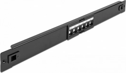 Patch panel Keystone DeLOCK 19", 6 porta, 1U, tool-free, i zi