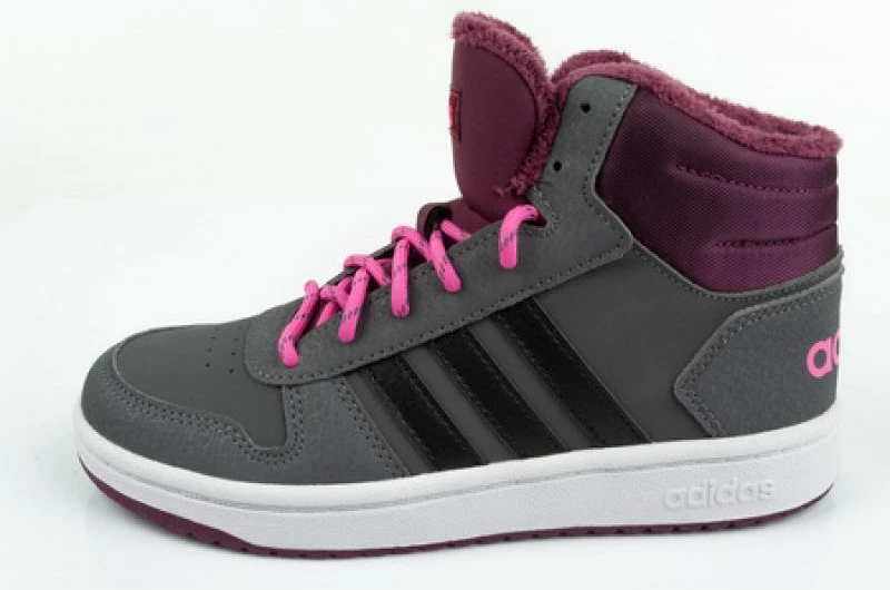 Atlete për fëmijë adidas Hoops Mid 2.0 K, ngjyrë rozë dhe gri