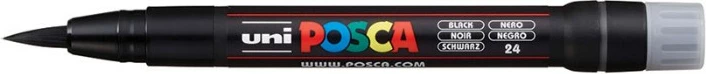 Marker Posca UNI PCF-350, brush tip, e zezë