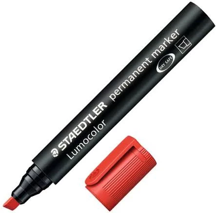 Staedtler Lumocolor Permanent Marker – Red (Chisel Tip)