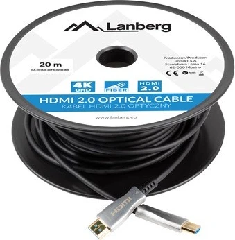 Kabull HDMI LANBERG, v2.0, 20m, i zi