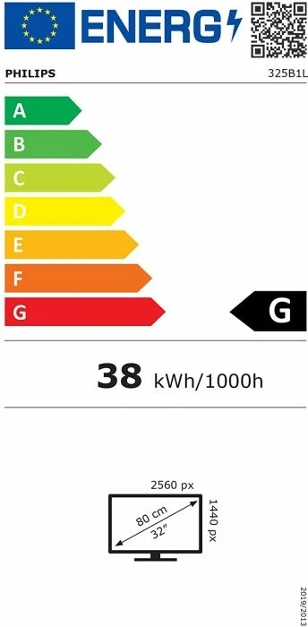 Monitor PHILIPS 325B1L/00 32\" IPS QHD 75Hz, set me kabllo HDMI/DP