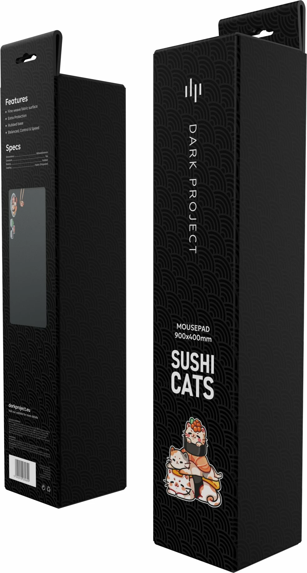 Mauspad Dark Project Sushi Cats Dark XL DPMP_SUCATS_DARK_XL 90×40 cm 4 mm, i zi